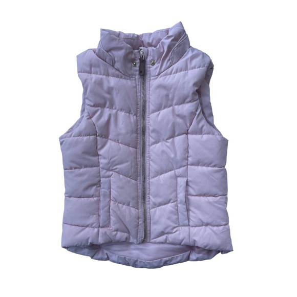 🌺SALE🌺 H&M Girl’s Pink Puffy Vest with Faux Fur Size 4 - 6 - Picture 2 of 9